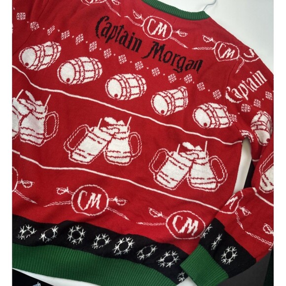 Captain Morgan 4 Person Christmas Sweater Novelty Pullover Knit Adult One Size - Picture 12 of 16